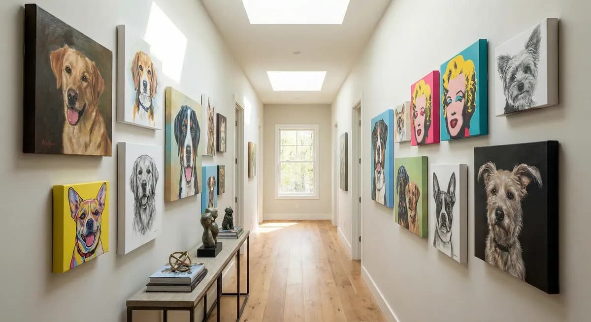 Pet canvas in gallery wall